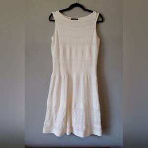 Lauren Ralph Lauren White Knit Sleeveless Midi Dress